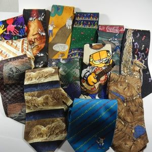 Mens Tie Lot of 13 Novelty Ties Bowling Golf Music